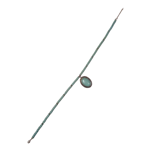 Chaps Faux Turquoise Beaded Pendant Necklace - Picture 9 of 9